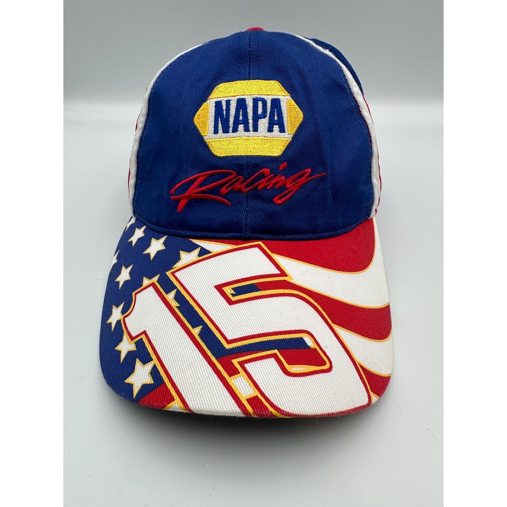 NAPA Racing #15 American Flag Driver Baseball Cap Hat Men's Adjustable USA Stars